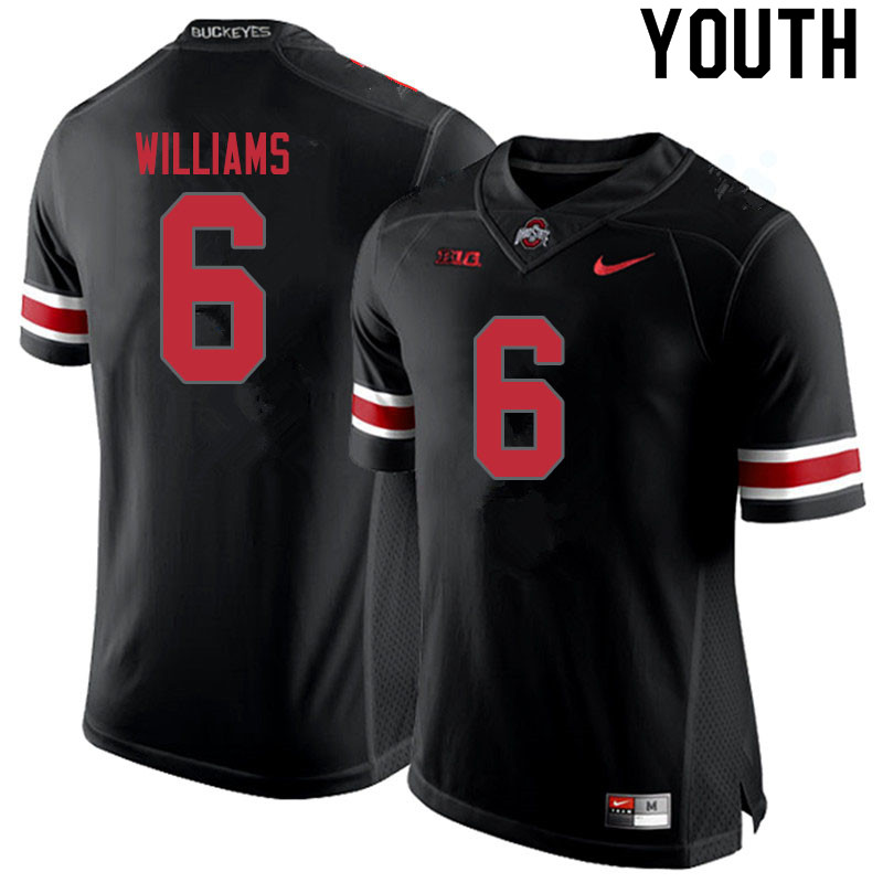 Ohio State Buckeyes Jameson Williams Youth #6 Blackout Authentic Stitched College Football Jersey